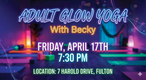 adult glow yoga with becky levelup fitness 4.17.2026