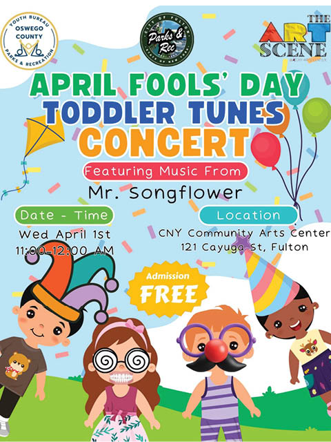 april fools day toddler concert cny arts center 4.1.2026