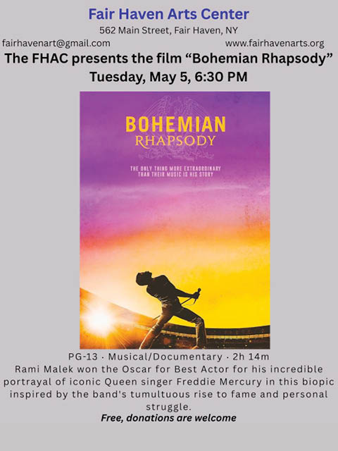 bohemian rhapsody showing fair haven center arts 5.5.2026