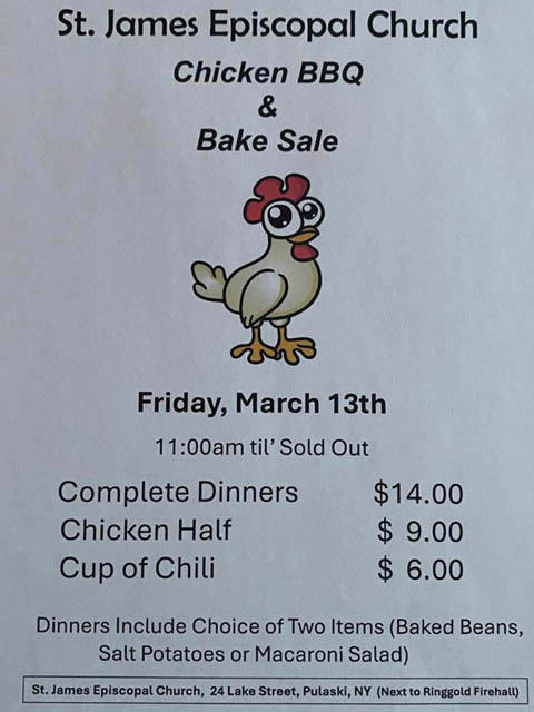 chicken bbq st james episcopal church 3.13.2026