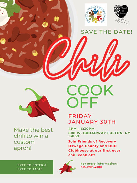 chili cook off friends recovery oswego county 1.30.2026