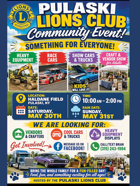 community event pulaski lions club haldane park 5.30.2026