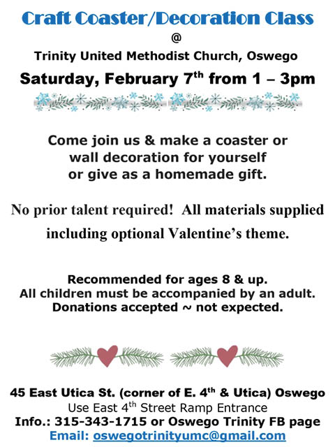 craft class free oswego trinity umc 2.7.2026