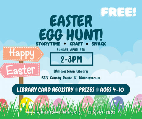 easter egg hunt williamstown library 4.5.2026