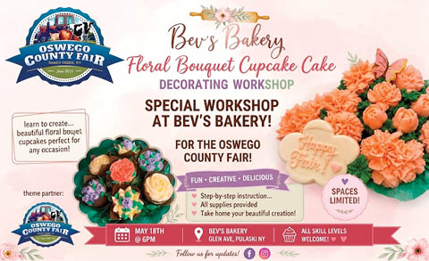 floral cupcake decorating workshop bevs bakery pulaski 5.18.2026
