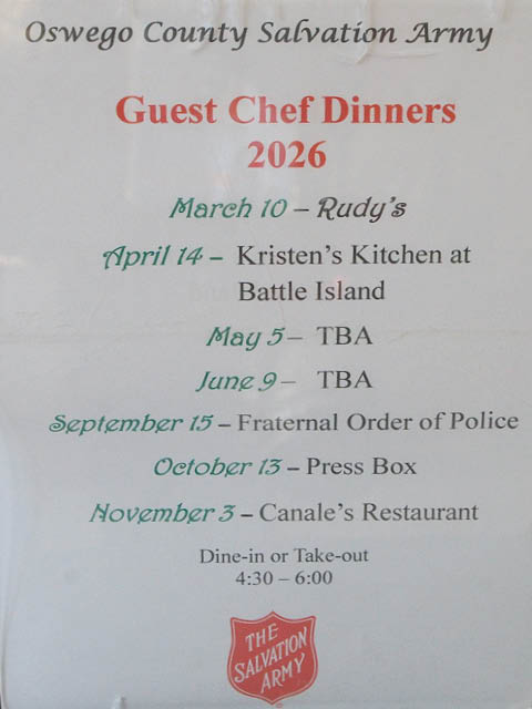 guest chef dinners salvation army oswego 2026