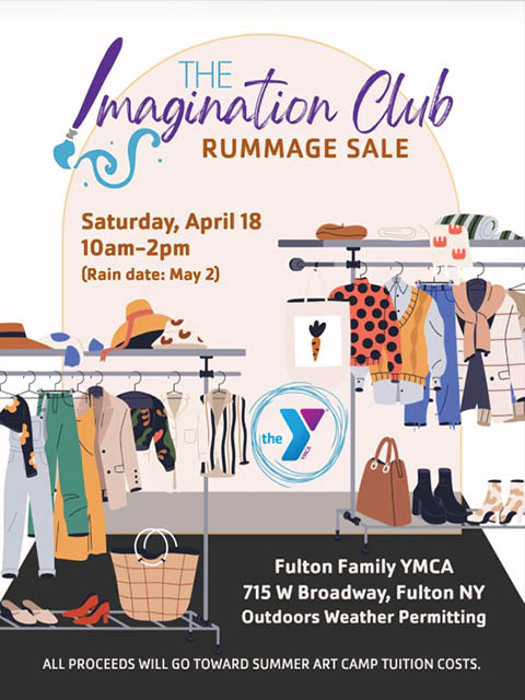 imagination club rummage sale fulton family ymca 4.18.2026