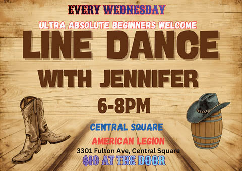 line dance lessons central square american legion wednesdays 2026