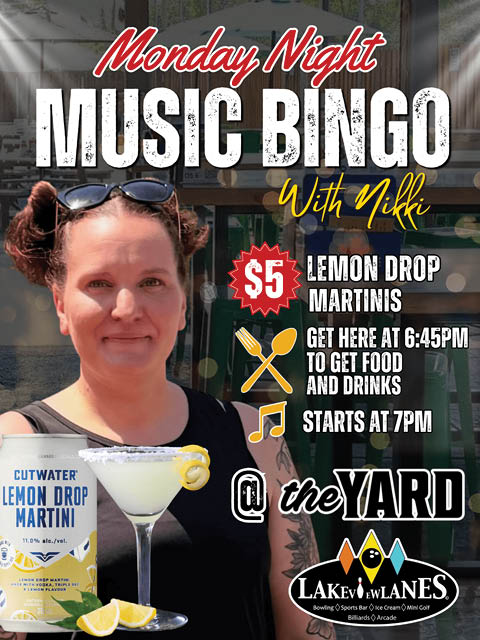 monday night music bingo lakeview lanes mondays 2026