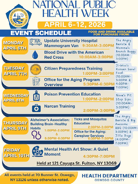 national public health week schedule april 6 10 2026