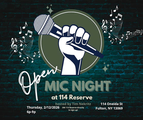 open mic night 114 reserve 2.12.2026