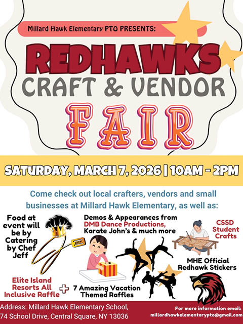 red hawks craft vendor fair central square elementary school 3.7.2026