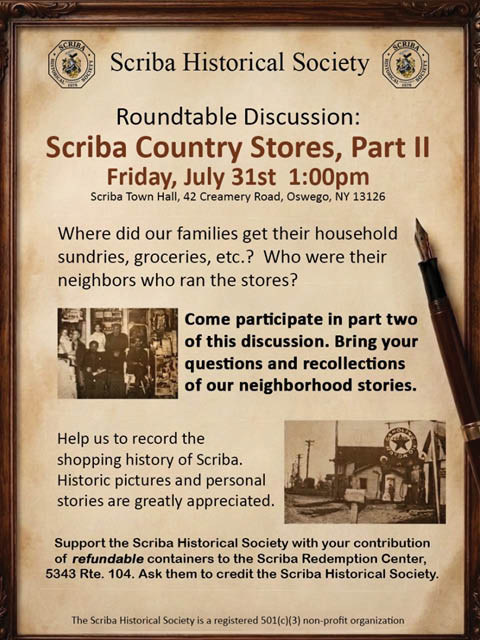 roundtable scriba country stores scriba historical society 7.31.2026