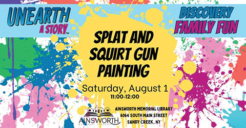 splat squirt gun painting ainsworth library sandy creek 8.1.2026