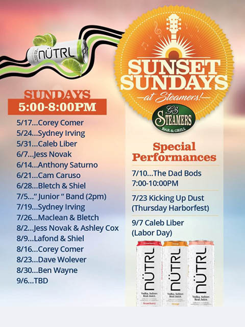 sunset sundays steamers 2026