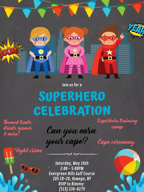 superhero celebration evergreen hills golf course 5.16.2026