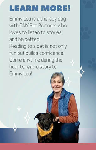 therapy dog emmy lou storytime opl 2026