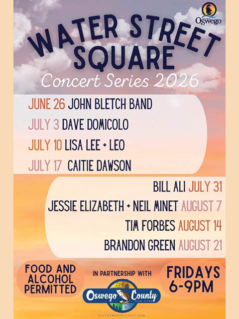 water street square concerts oswego fridays summer 2026