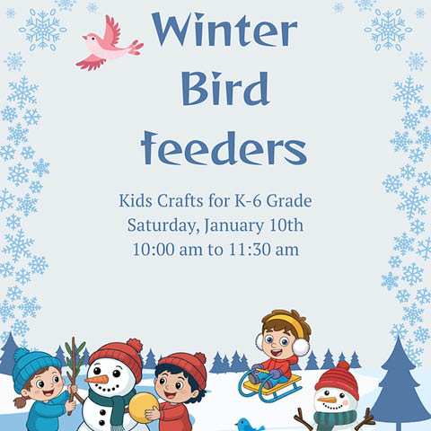 winter bird feeders kids program sterling nature center 1.10.2026