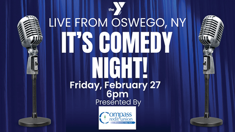 ymca stand up comedy night lake ontario events conference center 2.27.2026