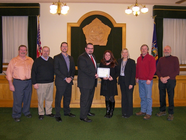 County Presents Certificate of Appreciation to Mary Reboir