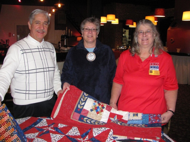Kerry Barnes Presents Quilts Of Valor Program to Rotary