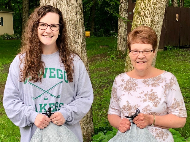 Brenda Alm Donates ‘Lapghans’ to Friends of Oswego County Hospice