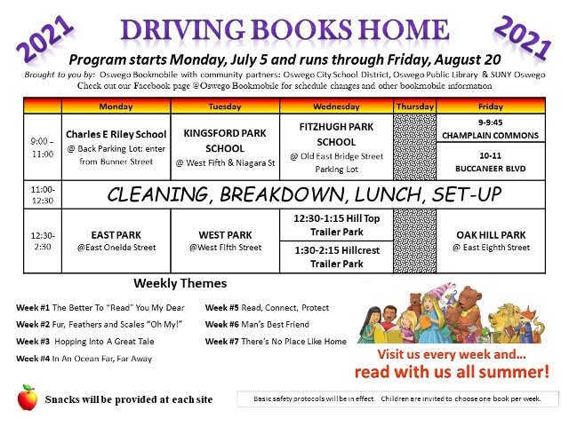 Oswego Bookmobile 2021 Season Starts Monday July 5th