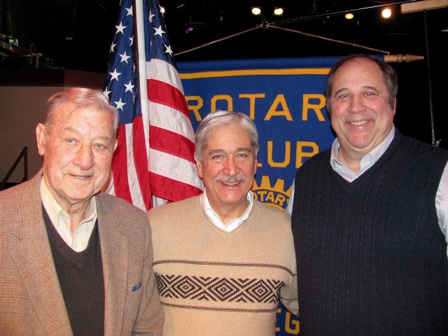 John and Howard Hall Present to Oswego Rotary