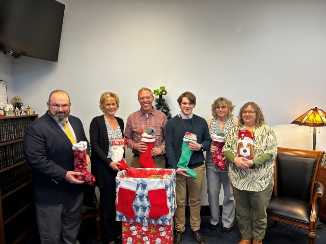 Leader Barclay's Office Collects Stockings for VA Medical Center