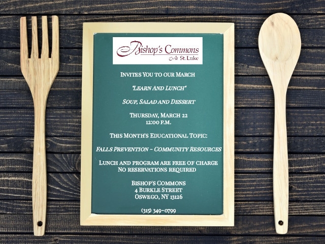 Bishop Commons March “Learn and Lunch” Program Offers Information on Falls Prevention