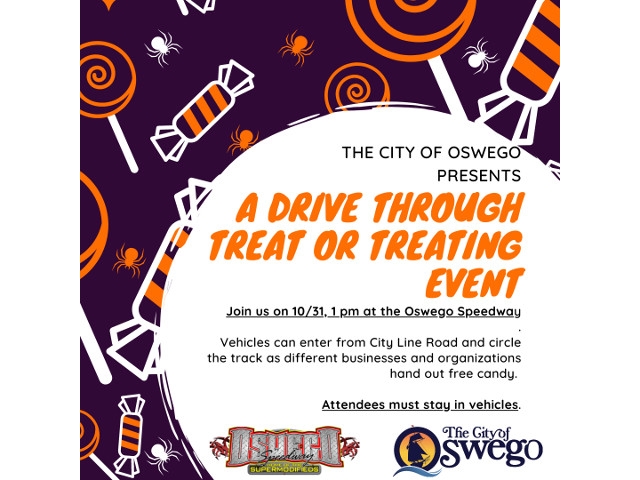 Mayor Barlow Announces Free Drive Thru Trick or Treating at Oswego Speedway