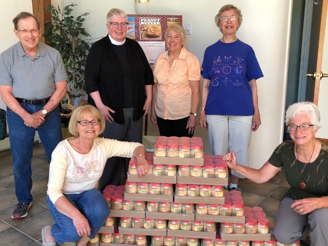 Catholic Charities Completes Goal of Building a Peanut Butter Pyramid