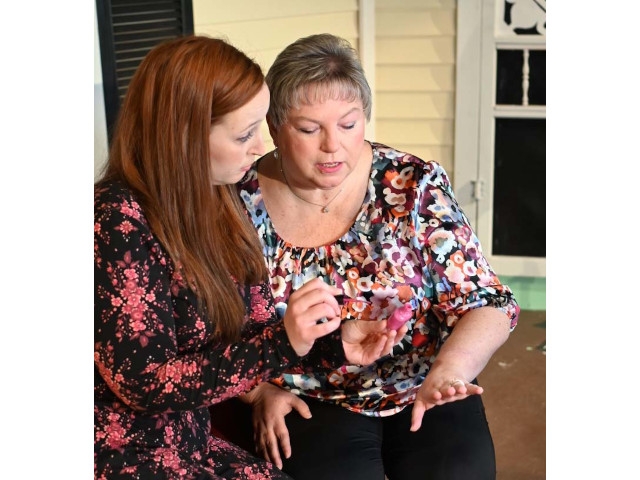 Beth DeRousie and Gina Mazzoli Wentworth in “Savannah Sipping Society”