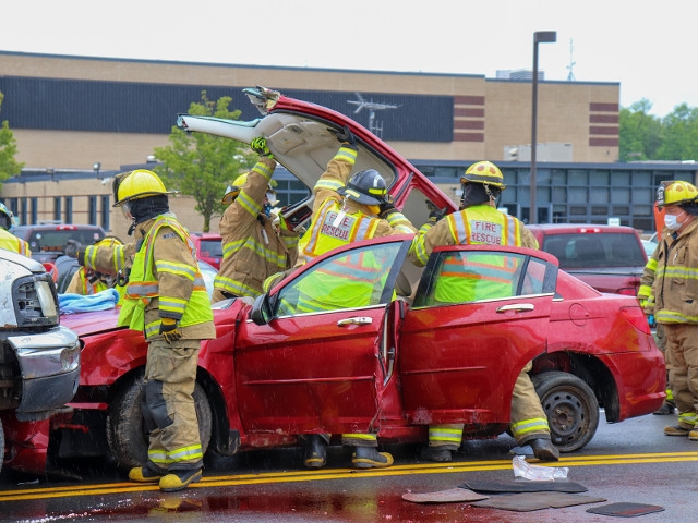APW Students Witness a MOCK DWI Crash Presentation Prior to Prom