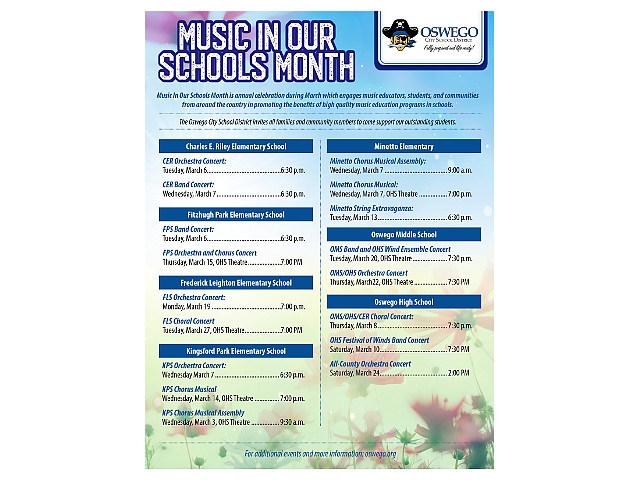 OCSD Announces “Music In Our Schools” Month Schedule