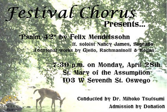Oswego Festival Chorus Presents Spring Concert April 28