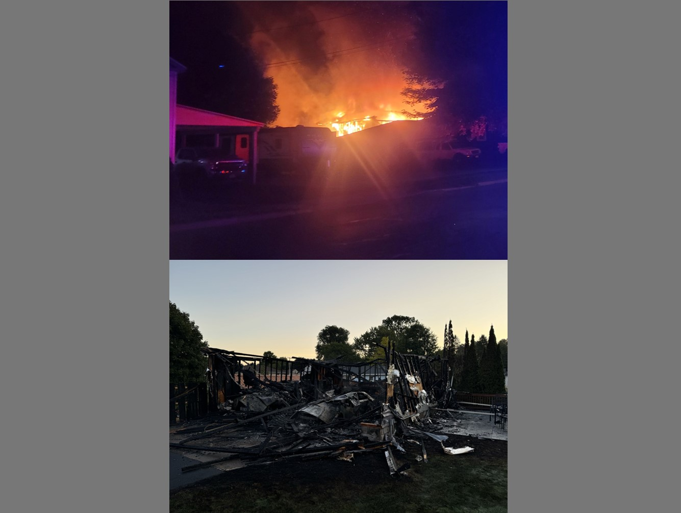 Fire Destroys Garage in the City of Oswego