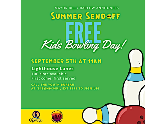 Mayor Barlow Announces Free Bowling Event for Oswego Children