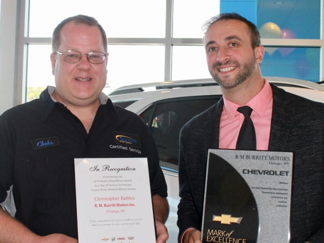 Burritt Motors Wins 2 GM 2016  ‘Mark Of Excellence’ Awards