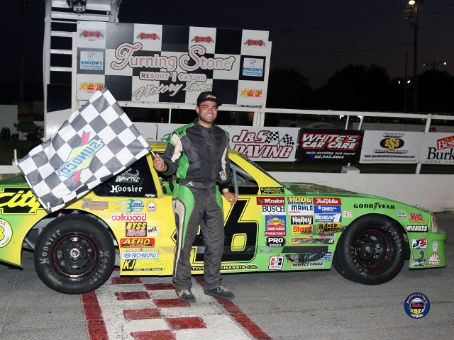 Hicks Takes Lead on Late Restart to Win Thrilling New York Super Stock ‘DLM Tune-Up’ at Oswego