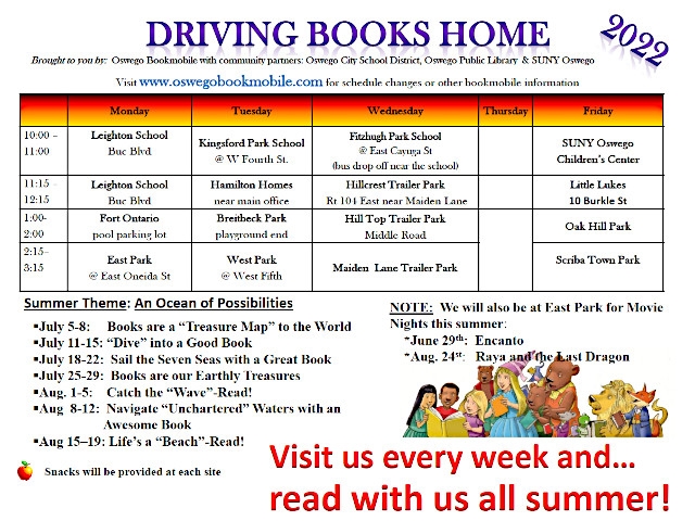 Oswego Bookmobile Releases 2022 Summer Schedule