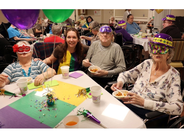 Residents Celebrate Mardi Gras at Morningstar Residential Care Center