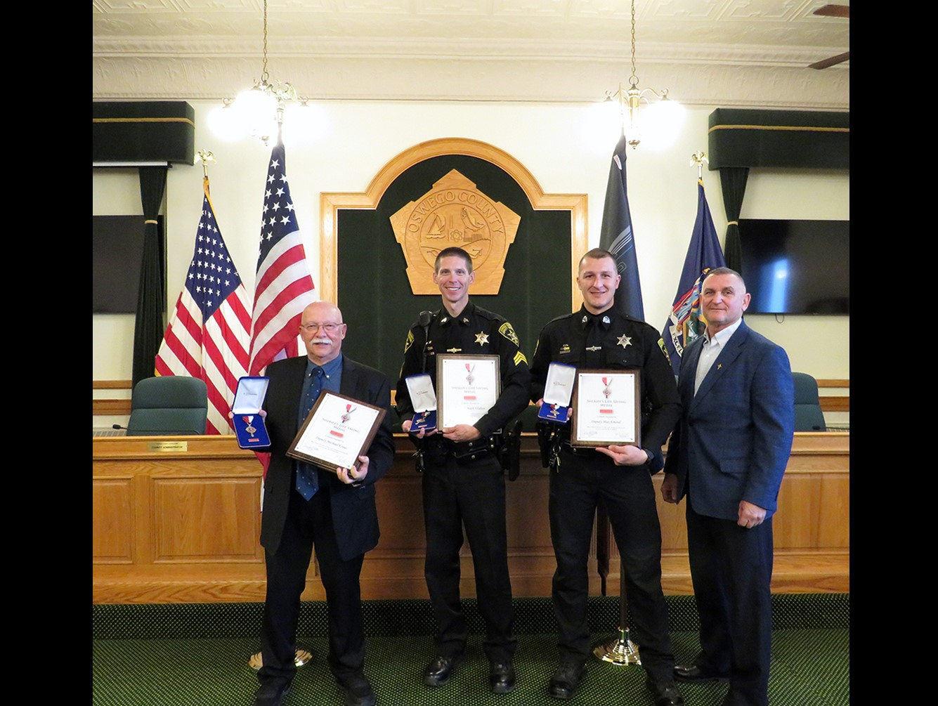 Oswego County Sheriff's Members Honored with Lifesaving Award