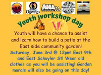 Youth Workshop / Murals at East Side Community Garden June 3rd