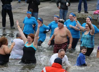 More than 100 people rallied in Oswego Saturday, Nov. 3, to take the plunge to raise funds for Special Olympics New York.